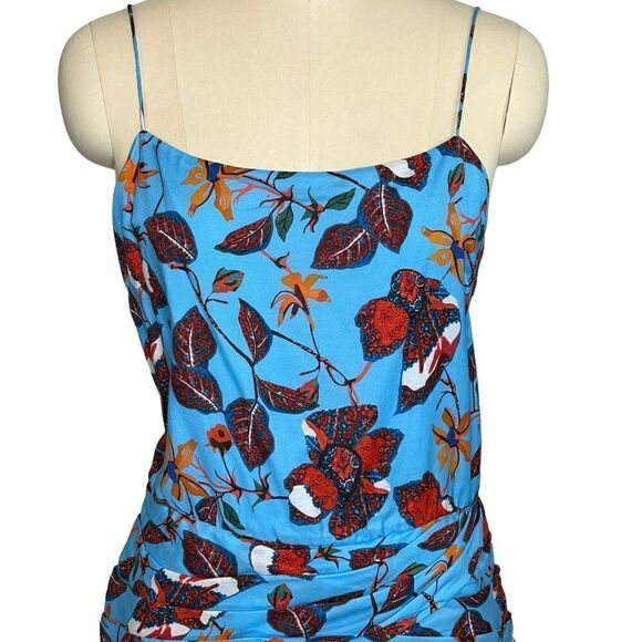 Derek Lam 10 Crosby Blue Floral Camisole Flounce Dress | Size 10 - Picture 12 of 13